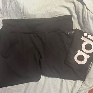 Adidas Climalite Black and White Logo Leggings Never Worn NWOT